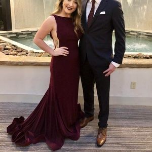 Jovani Burgundy Gown